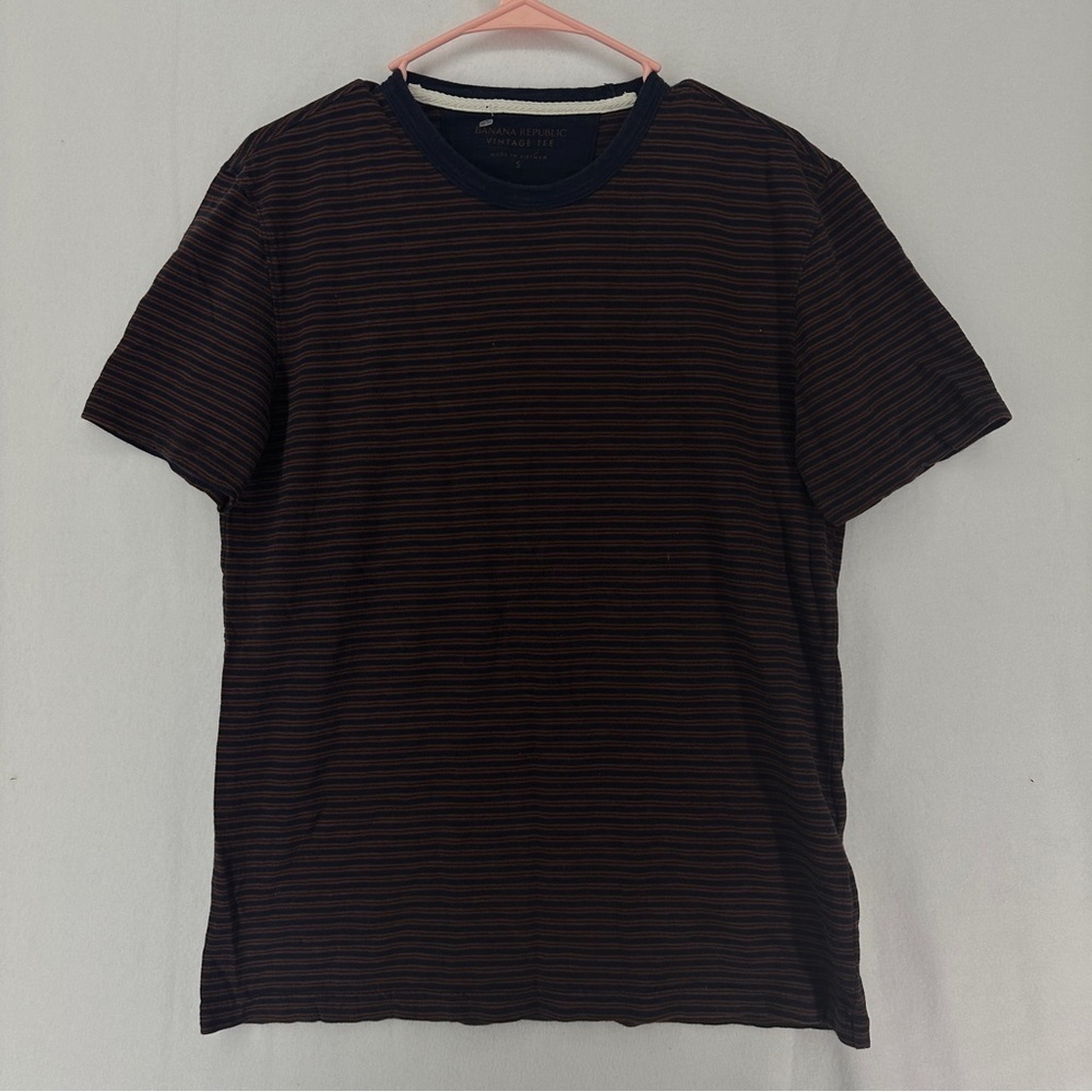 Banana Republic Vintage T-Shirt Striped Mens Size S Navy Blue